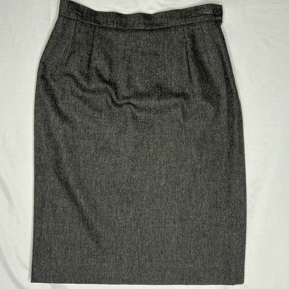 Vintage Yves Saint Laurent Gray Wool and Cashmere Skirt Size 8!